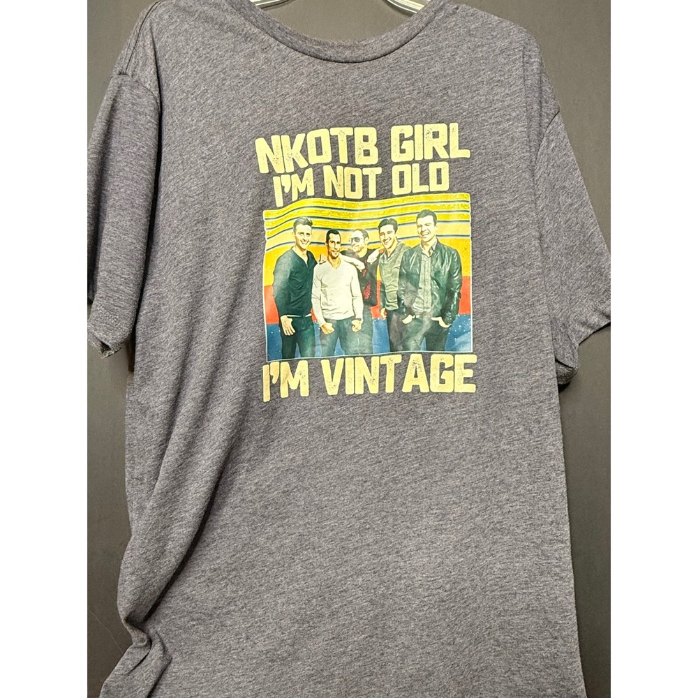 Rustic United NKOTB Girl I'm Not Old I'm Vintage Graphic Tee Gray 2XL New Kids